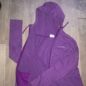 Columbia - purple, soft fleece zip up - adult XS